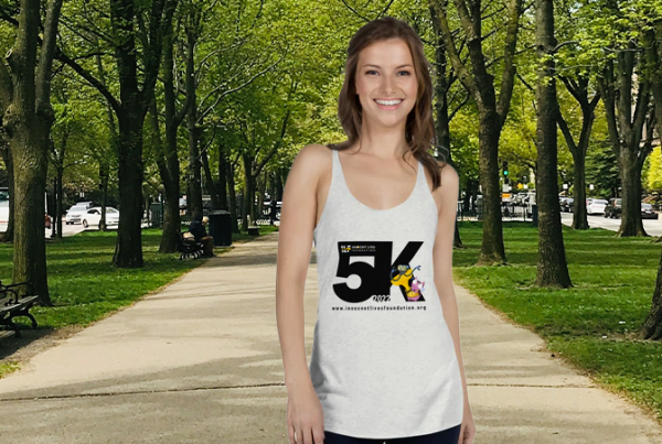 woman wearing ILF 5k racerback tank top